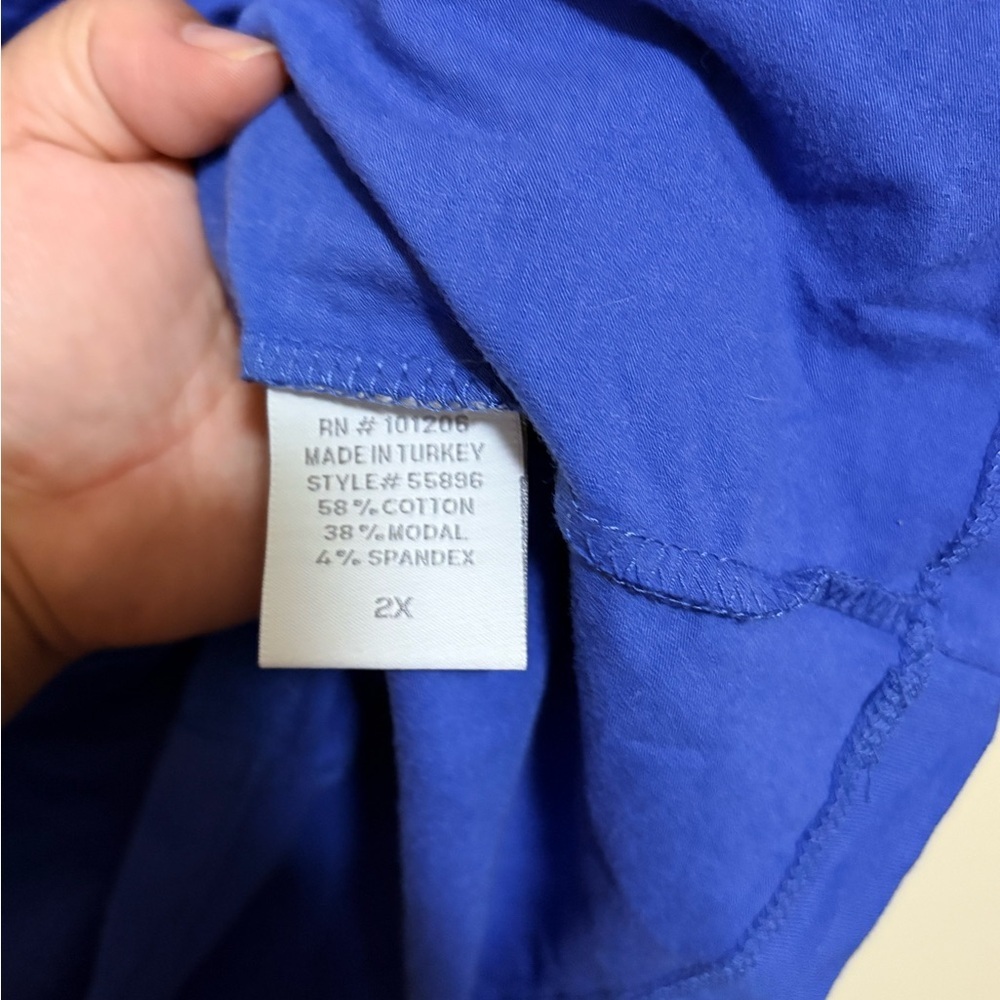 Soft Surroundings Royal Blue Ruched Blouse - Picture 4 of 5